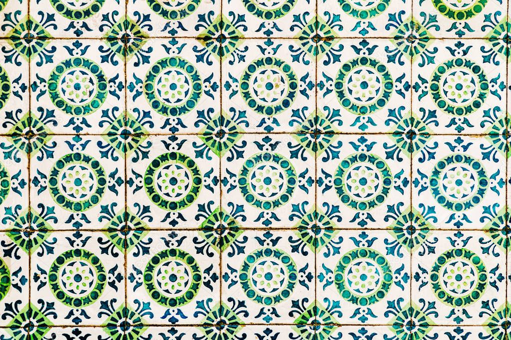 Beautiful Ceramic Wall Texture Pattern In Lisbon, Portugal