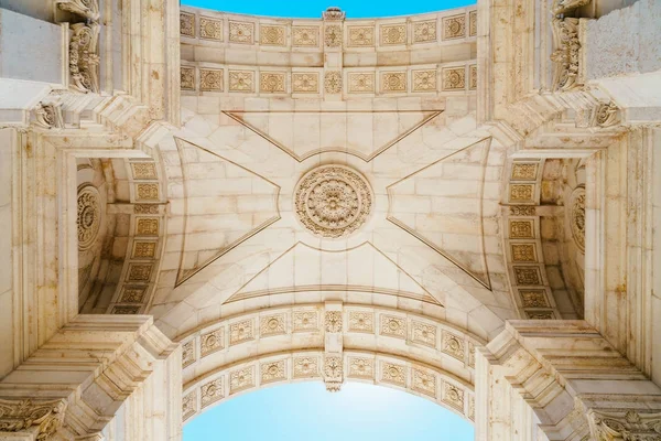 Architecturale Details Van Rua Augusta Arch Gebouwd 1755 Lissabon Stad — Stockfoto