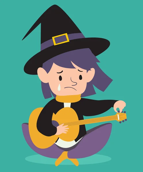 Печальная гитара для ведьм — стоковый вектор