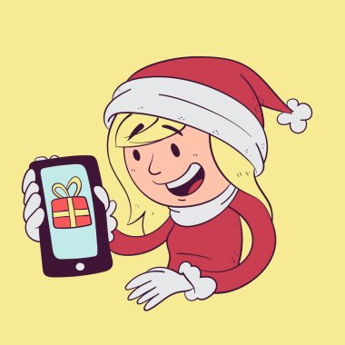 Telefon tutarak Noel kız