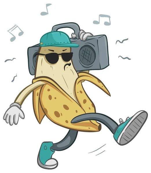 Crazy Rapper Banana Stock Vector