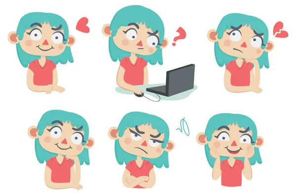 Cute Girl Set Royalty Free Stock Vectors