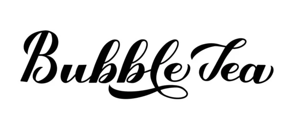 Bubble Tea kalligráfia kézírás elszigetelt fehér háttér. Könnyen szerkeszthető vektor sablon logó design, banner, tipográfia poszter, szórólap, matrica, ital menü bár, kávézó, étterem, stb. — Stock Vector
