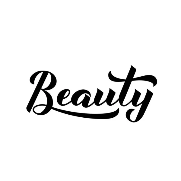 Krása kaligrafie ruční písmo izolované na bílém. Logo design pro kosmetické blogy, kadeřnictví, kosmetické výrobky. Vektorová šablona pro banner, typografický plakát, znak, odznak, samolepku, tričko, atd.. — Stockový vektor