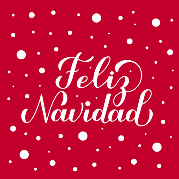 斯威兹 · 纳维德在红色的背景上用白雪公主手签了字。 用西班牙语写的圣诞快乐字体海报。 容易编辑贺卡、横幅、传单等矢量模板. — 图库矢量图片