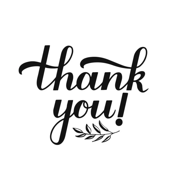 Thank you hand lettering isolated on white background. Handwritten modern brush calligraphy. Easy to edit vector template for greeting card, banner, typography poster, sticker, tag, label, t-shirt. — 스톡 벡터