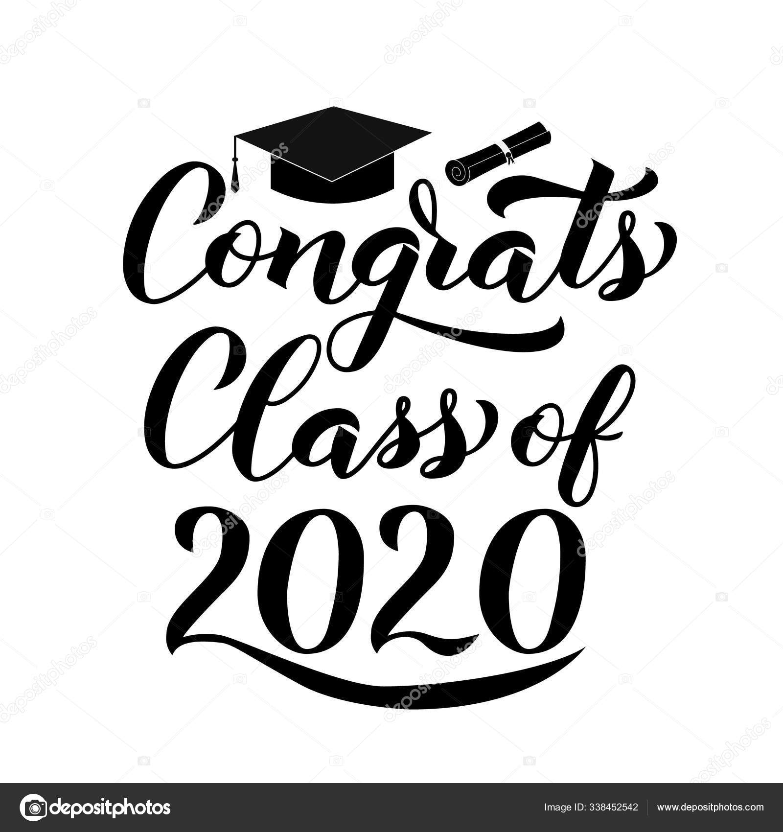 Congrats Class of 23 lettering with graduation hat isolated on Inside Graduation Labels Template Free