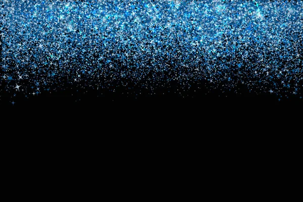 Confetti em tons de borda azul clássico isolado em preto. Fal... — Vetor de Stock
