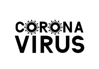 Corona Virus lettering isolated on white background. China patho