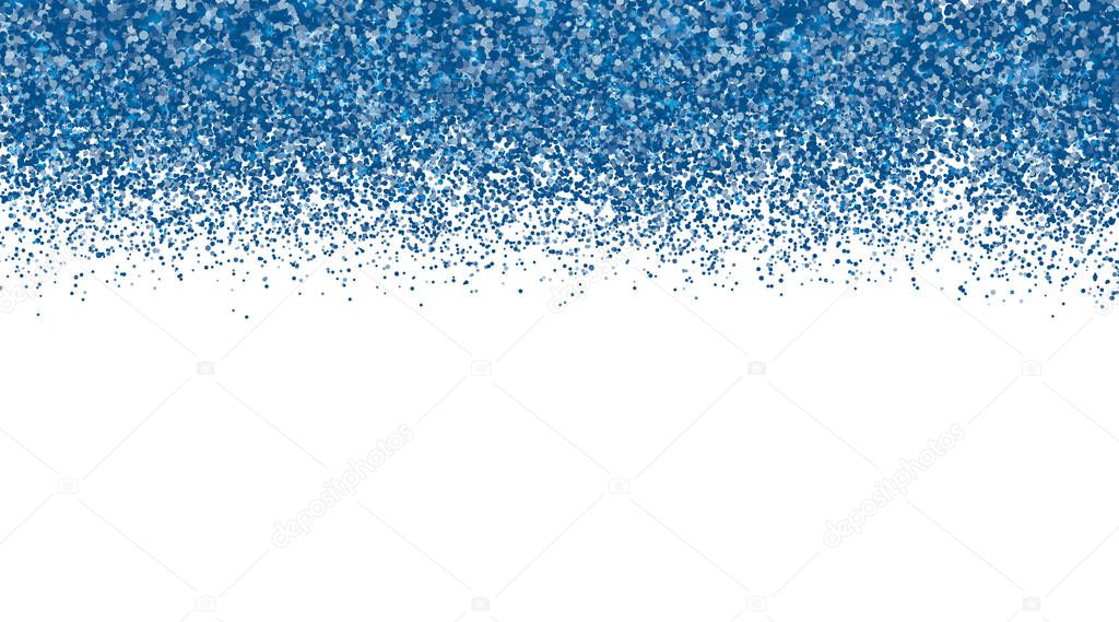 Confetti in shades of Classic Blue border on white background. F