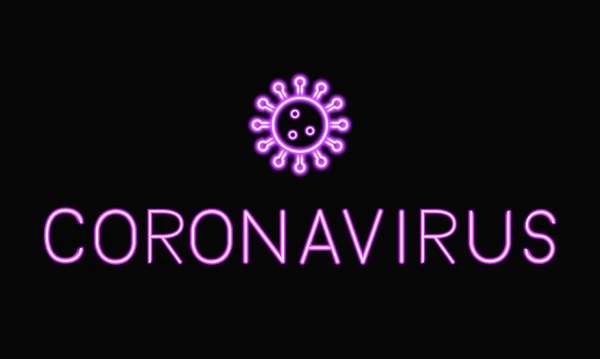 Неоновая Надпись Corona Virus Выделена Черном Фоне Роман Coronavirus 2019 — стоковый вектор