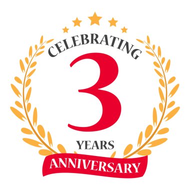 Mutlu yıldönümü kutlama simgesi