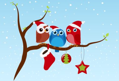 Kuşlar ile Noel tebrik