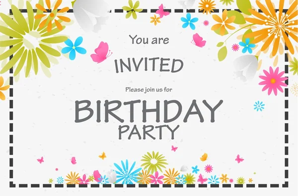 Birthday invitation card — Stock Vector