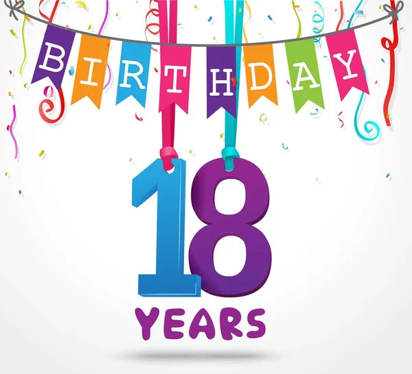 Gelukkig 18 verjaardagskaart — Stockvector