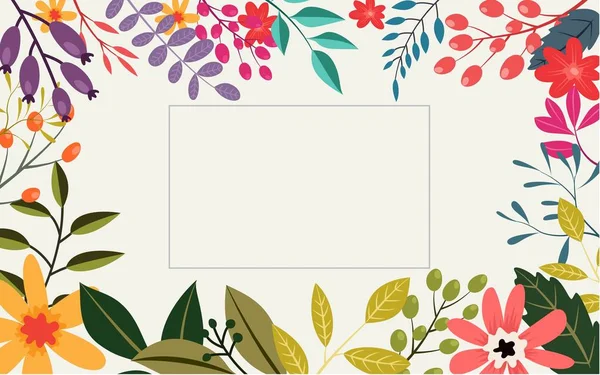 Λευκό πλαίσιο με floral στολίδι — Διανυσματικό Αρχείο