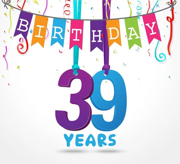 Happy birthday 39 Vector Art Stock Images | Depositphotos