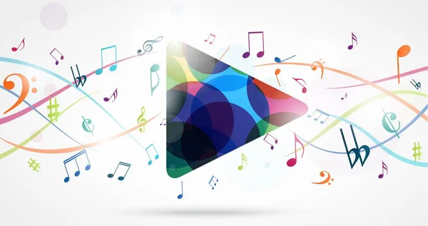 Colorful music notes background — Stock Vector