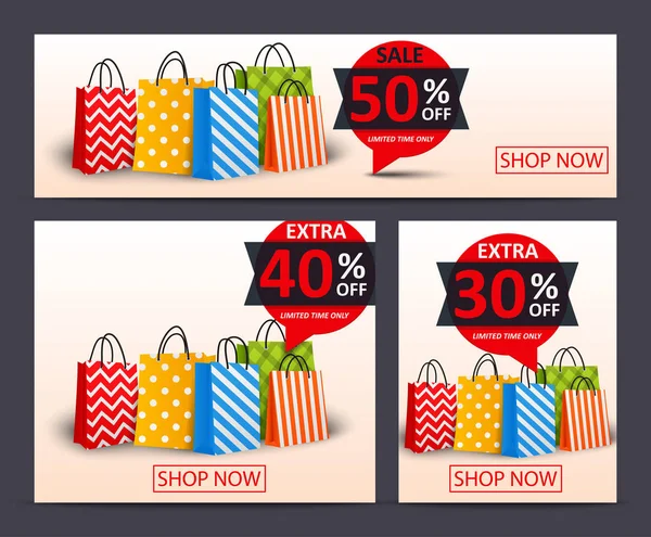 Sale design with shopping bags — Stock Vector