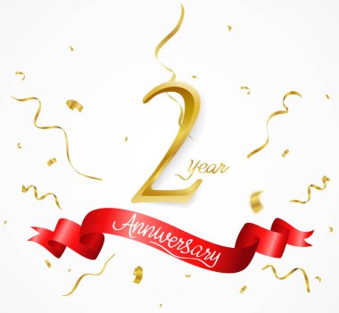 arka plan yıldönümü şerit ve konfeti