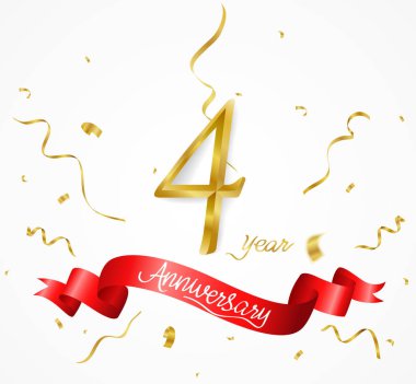 arka plan yıldönümü şerit ve konfeti