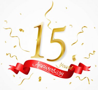 arka plan yıldönümü şerit ve konfeti