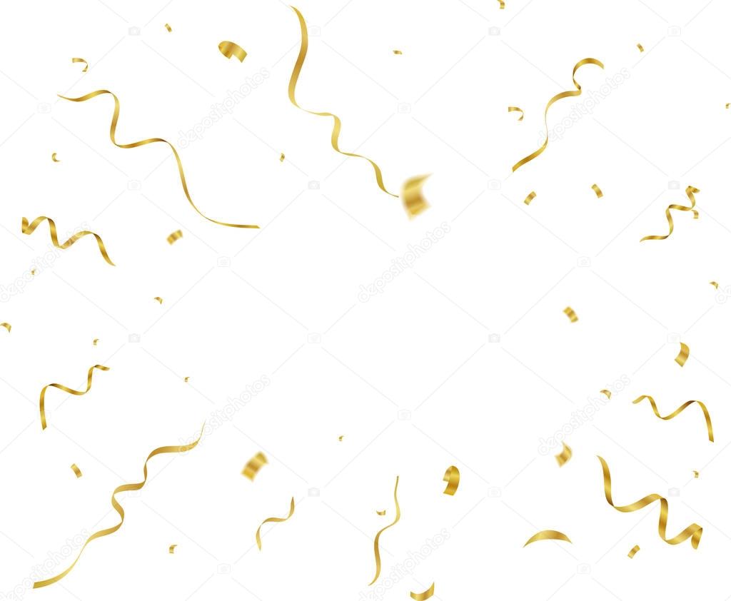 Confeti de oro y serpentinas Vector de stock por ©bejotrus 168668970, image size:1024x842