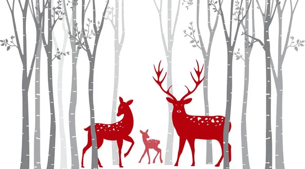 Red Christmas deer — Stock Vector