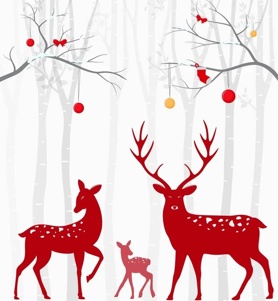 Ciervo rojo de Navidad — Archivo Imágenes Vectoriales