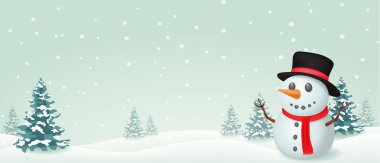Kardan adam ile Noel doodle banner