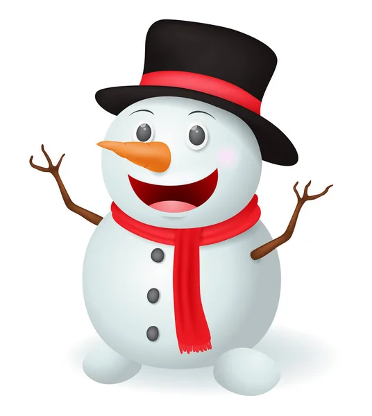 Nice glad snowman — Stock Vector