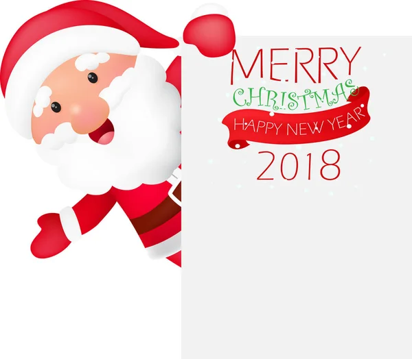 Vector Illustration Merry Christmas Background Santa Claus — Stock Vector