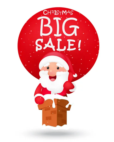 Vector Illustration Christmas Sale Background Santa Claus — Stock Vector