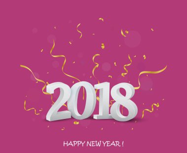 Vektör çizim, mutlu yeni yıl tebrik kartı tasarımı