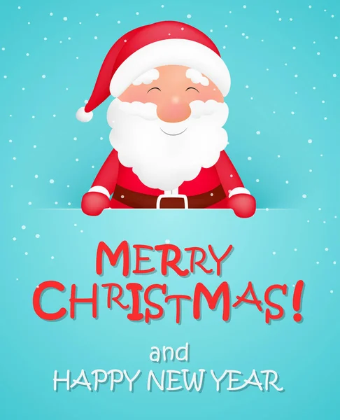 Vector Illustratie Van Merry Christmas Achtergrond Met Kerstman — Stockvector