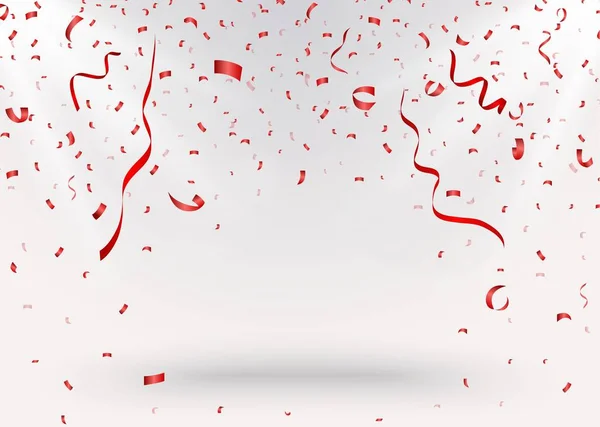 Lichte Achtergrond Met Rode Confetti — Stockvector