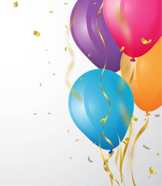 Beyaz arka plan üzerinde renkli dekoratif balon