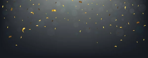 Confettis Colorés Sur Fond Noir — Image vectorielle