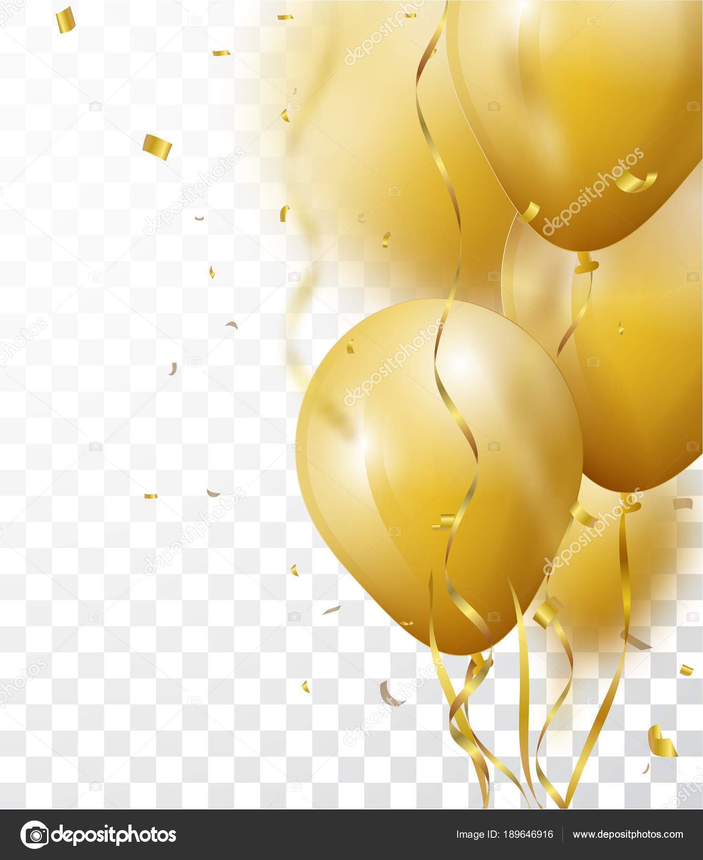 Illustration Vectorielle De Fond De Ballon D'or Avec Des Confettis