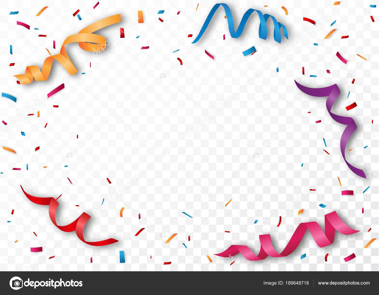 colorful ribbon confetti isolated