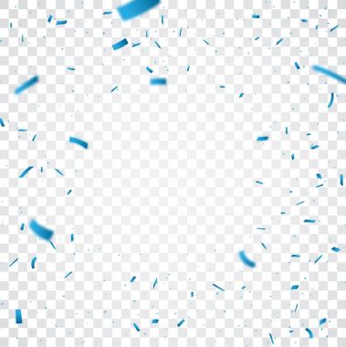 Mavi konfeti arka plan şeffaf arka plan üzerinde izole