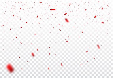 Saydam arka plan üzerinde izole güzel kırmızı konfeti