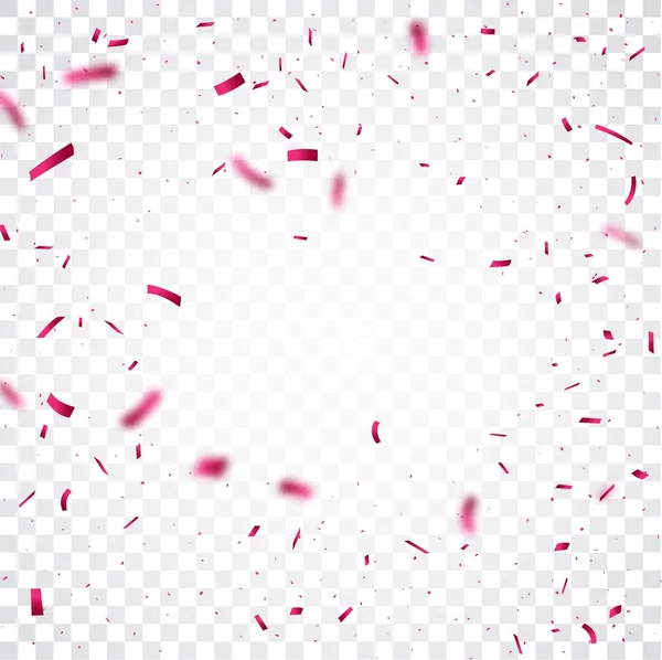 Beaux Confettis Rouges Isolés Sur Fond Transparent — Image vectorielle