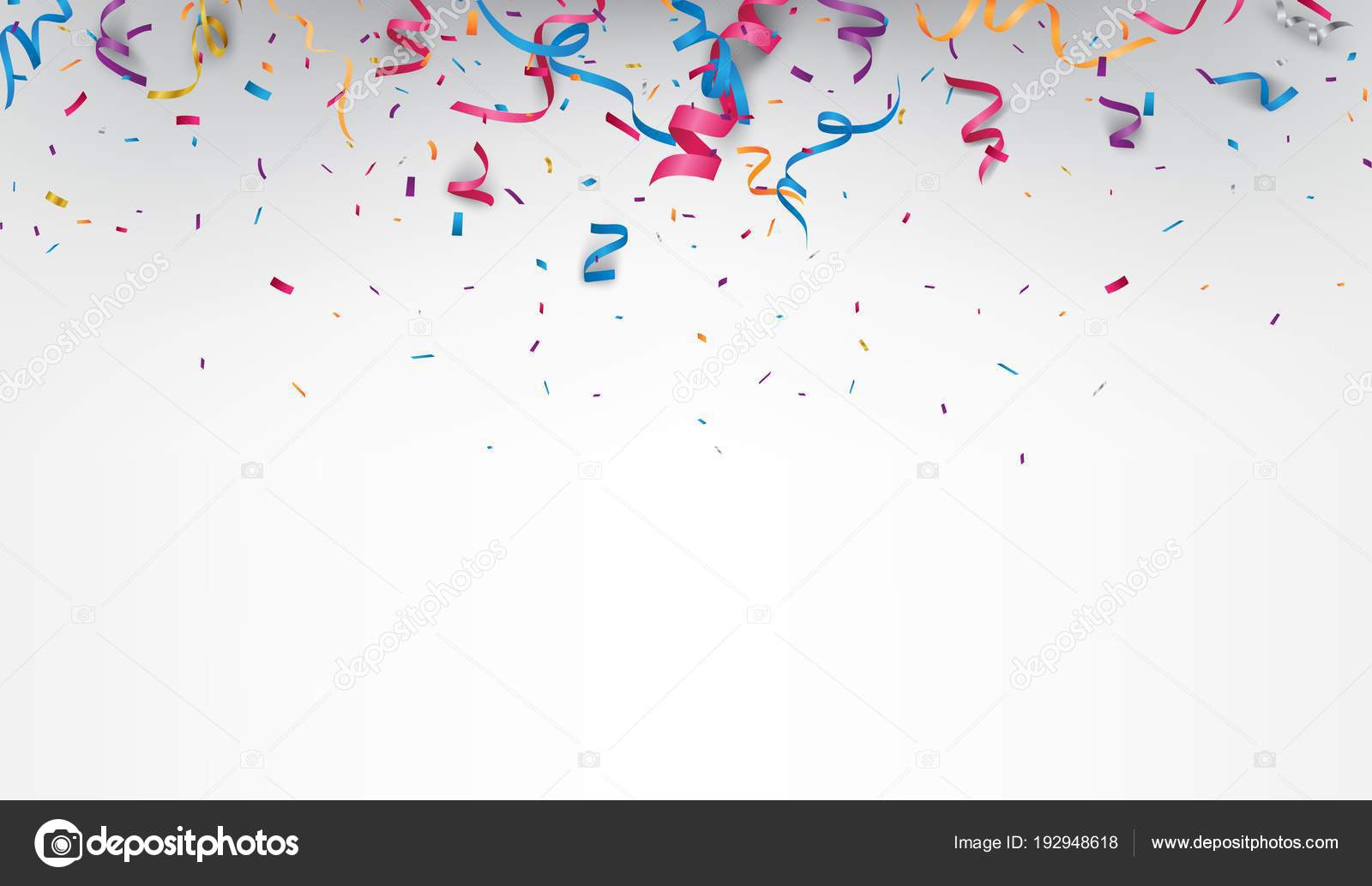 Colorful Vector Illustration Birthday Card Background Border Made Ribbons Confetti Vector Image By C Bejotrus Vector Stock