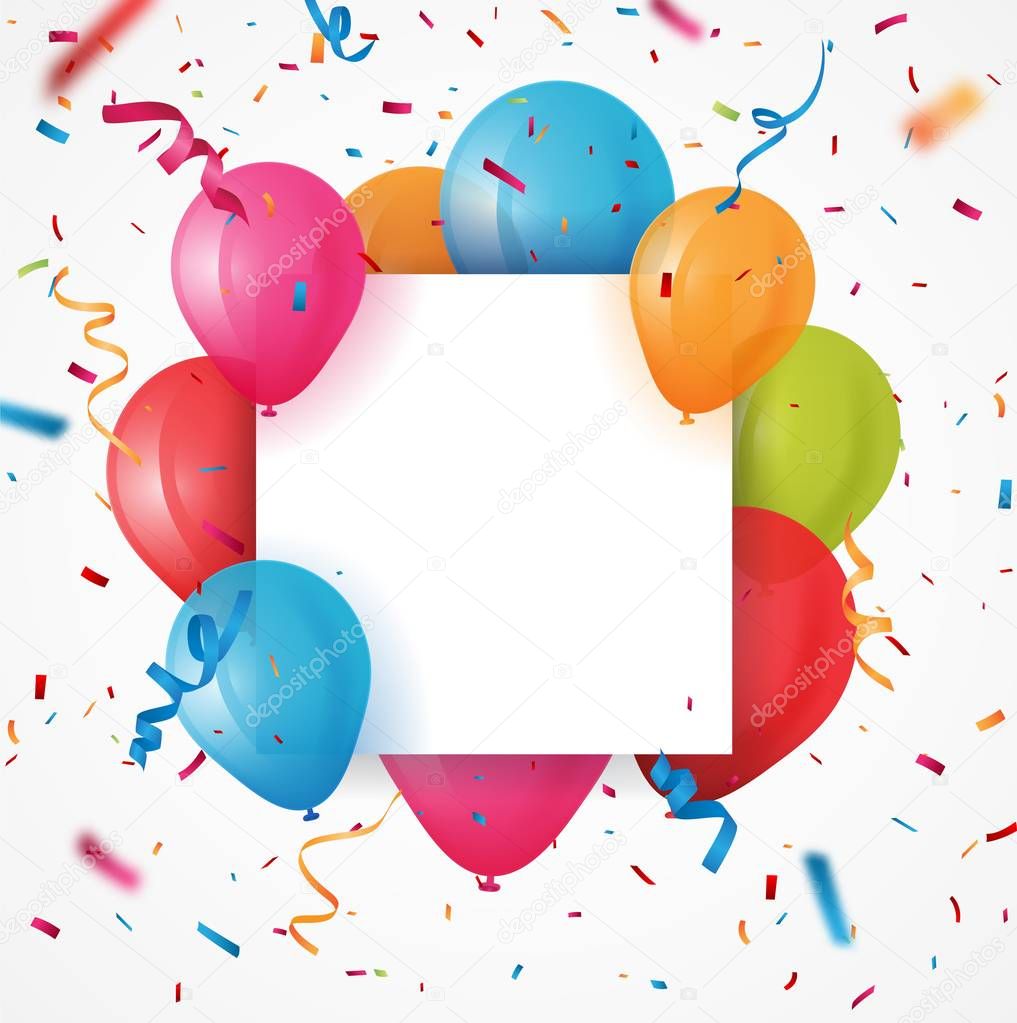 Marco de globos para tarjeta | Ilustración Vector Colorido ...