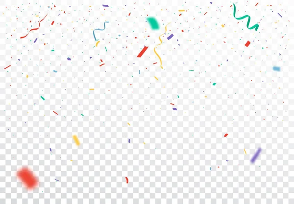 Ilustração Vetorial Confetti Colorido Design Fitas Isoladas Fundo Transparente — Vetor de Stock