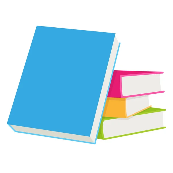 Livres Colorés Lumineux Sur Fond Blanc Connaissances Éducation — Image vectorielle