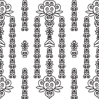 Siyah ve beyaz çiçek desenleri