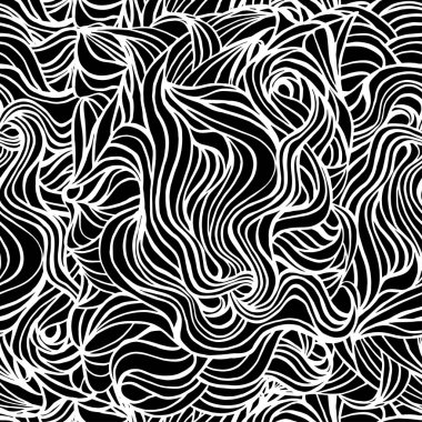 Siyah arkaplanda beyaz dalgalı çizgiler