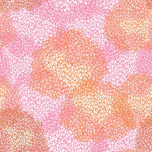 Różowe i pomarańczowe kontury liści na białym tle — Wektor stockowy